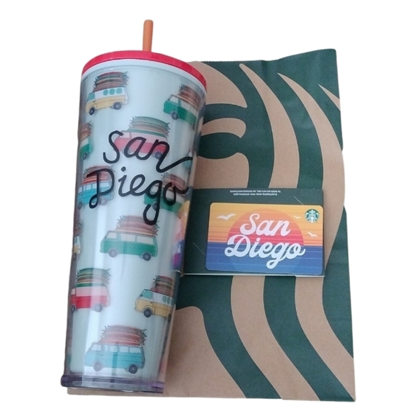 Starbucks San Diego Cold Cup + Blank Gift Card - Picture 1 of 4